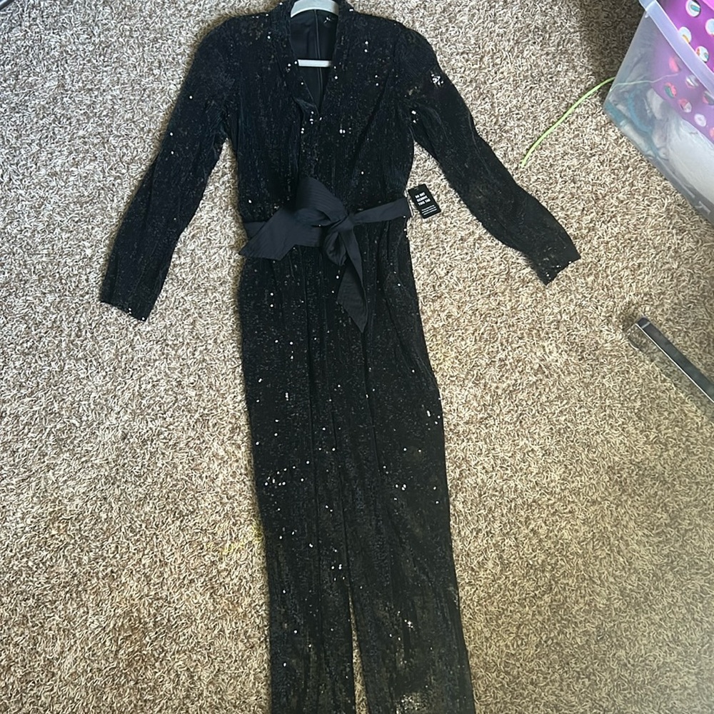 Sequin pantsuit with pockets